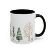 Watercolor Winter Trees Accent Coffee Mug — 11/15oz