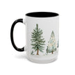 Watercolor Winter Trees Accent Coffee Mug — 11/15oz