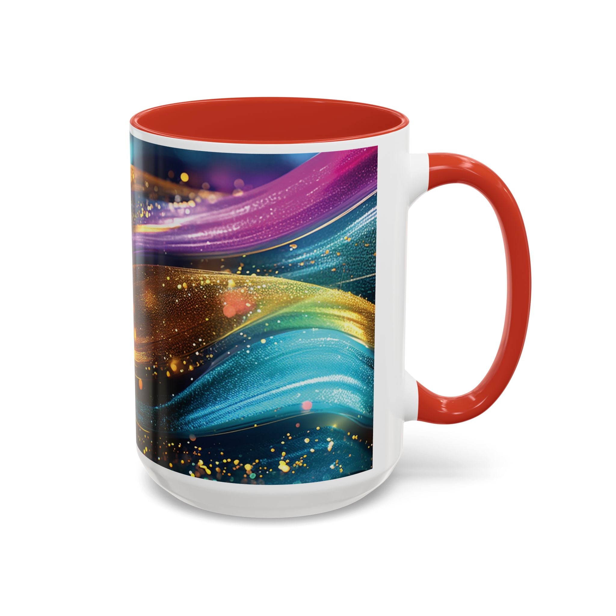 Abstract Gold & Jewel-Tone Accent Coffee Mug (11/15oz)