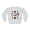 Christmas Cowboy/Cowgirl Sweatshirt — Western Cowhide Trees & Boots Holiday Crewneck
