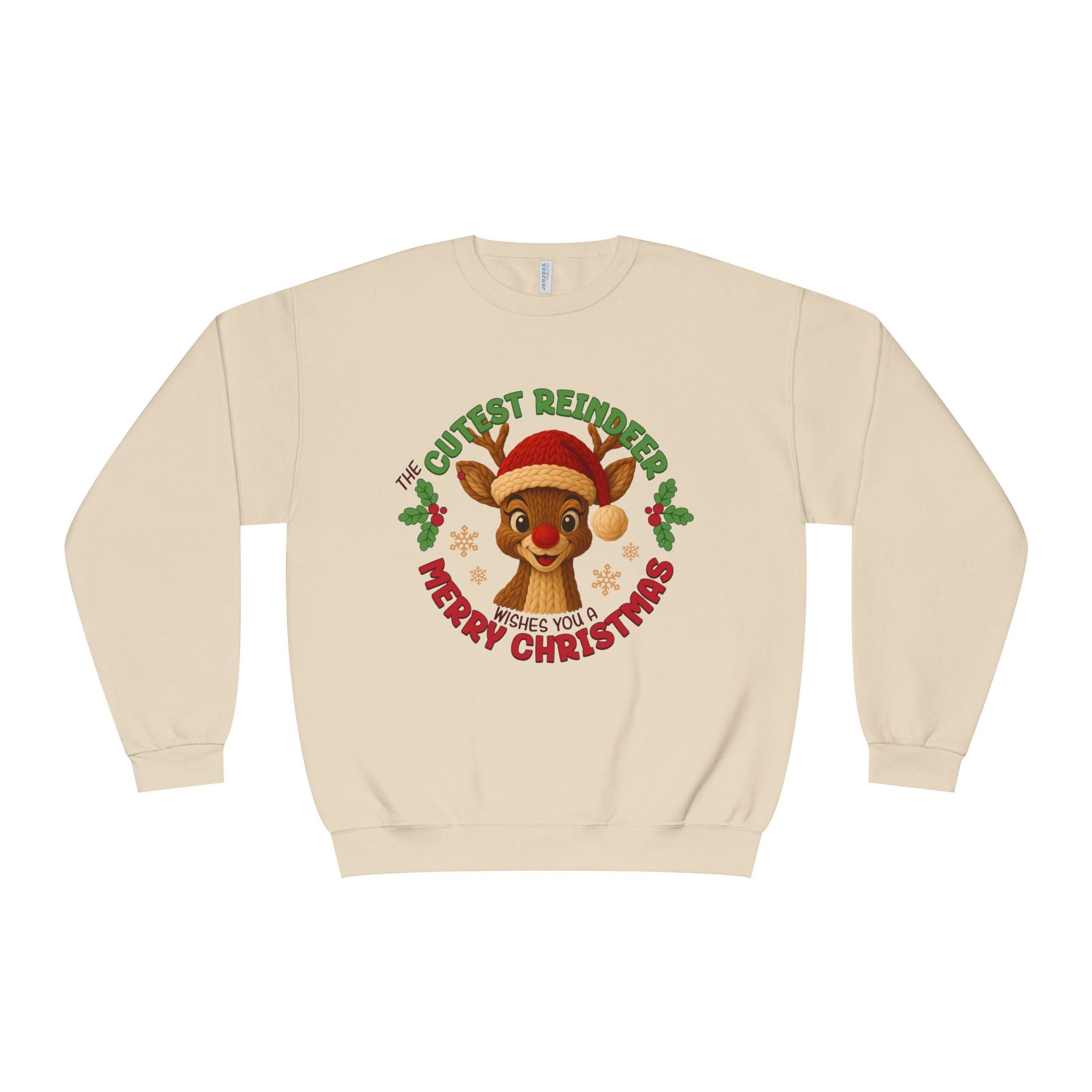Cute Reindeer Merry Christmas Crewneck Sweatshirt