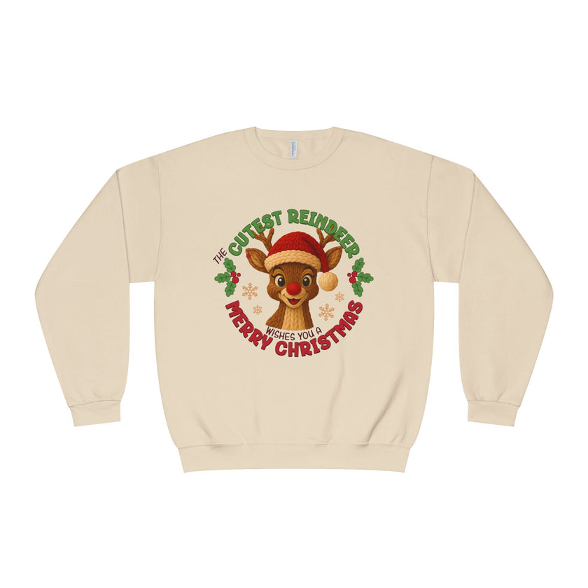Cute Reindeer Merry Christmas Crewneck Sweatshirt