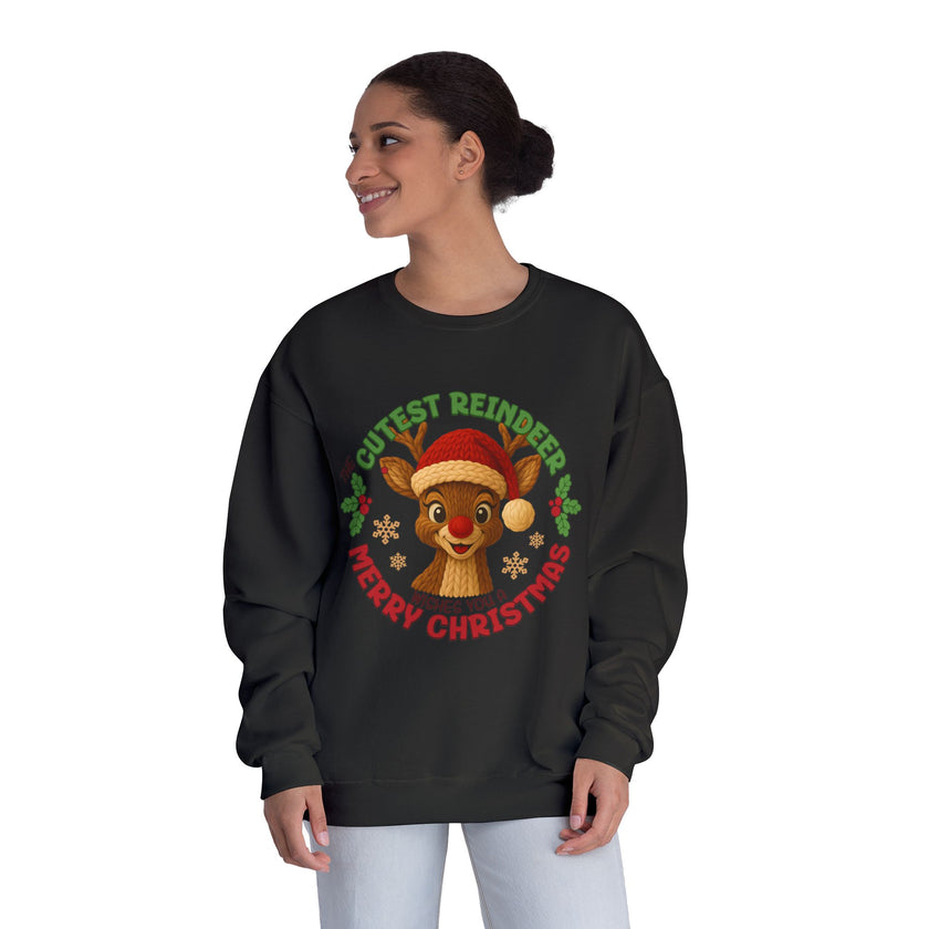 Cute Reindeer Merry Christmas Crewneck Sweatshirt