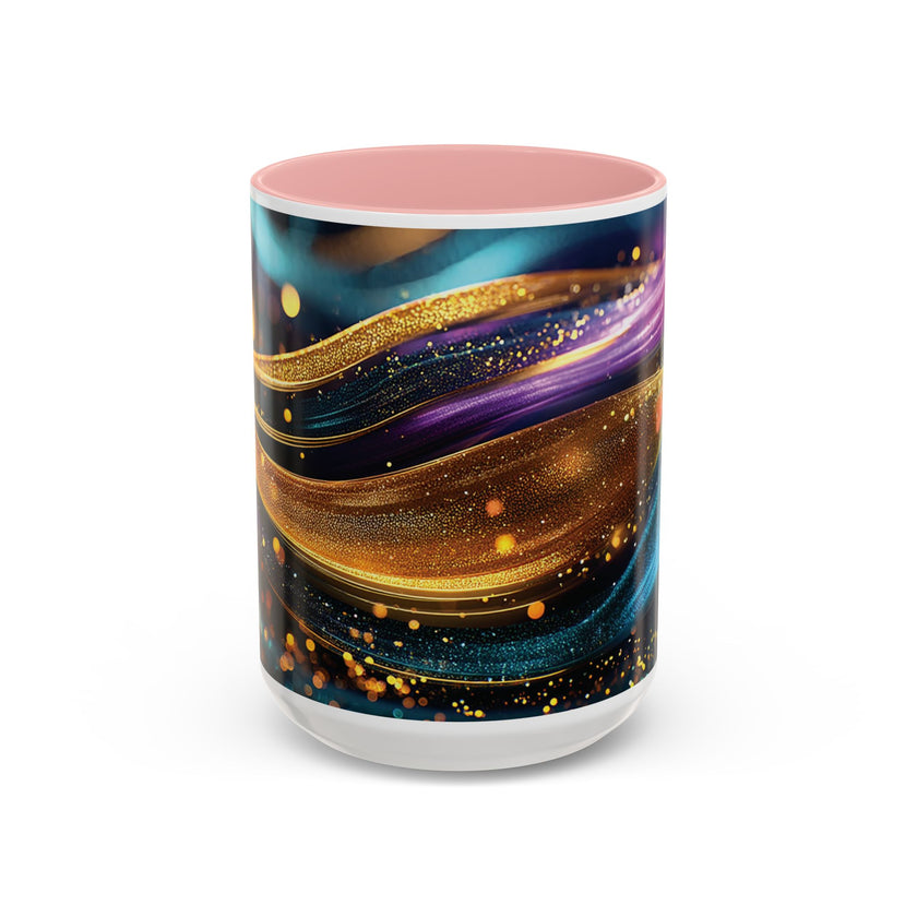Abstract Gold & Jewel-Tone Accent Coffee Mug (11/15oz)