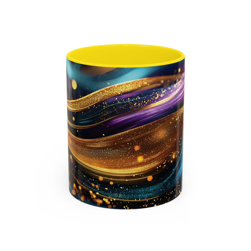 Abstract Gold & Jewel-Tone Accent Coffee Mug (11/15oz)