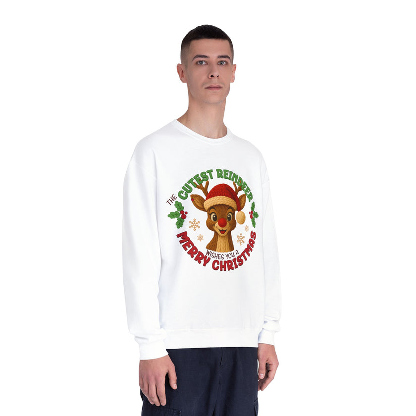 Cute Reindeer Merry Christmas Crewneck Sweatshirt