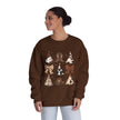 Christmas Cowboy/Cowgirl Sweatshirt — Western Cowhide Trees & Boots Holiday Crewneck