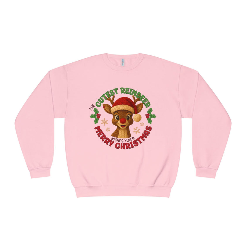 Cute Reindeer Merry Christmas Crewneck Sweatshirt