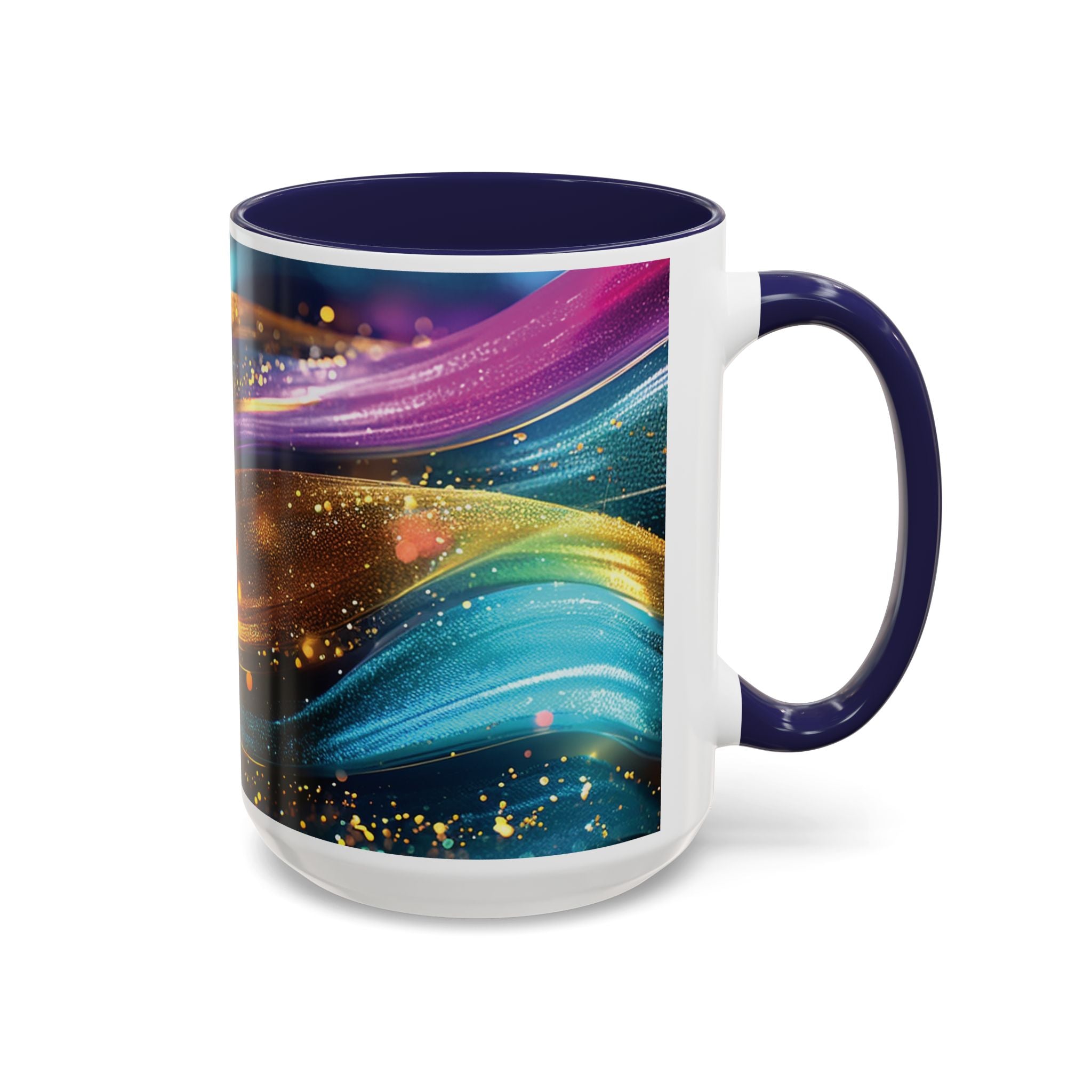 Abstract Gold & Jewel-Tone Accent Coffee Mug (11/15oz)