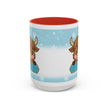Cute Highland Cow Accent Coffee Mug — Winter Snowflake Design