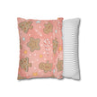 Gingerbread Cookies Pink Holiday Throw Pillow Cover — Faux Suede Square Pillowcase