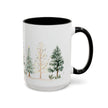 Pine Forest Accent Coffee Mug — Watercolor Christmas Trees (11/15oz)