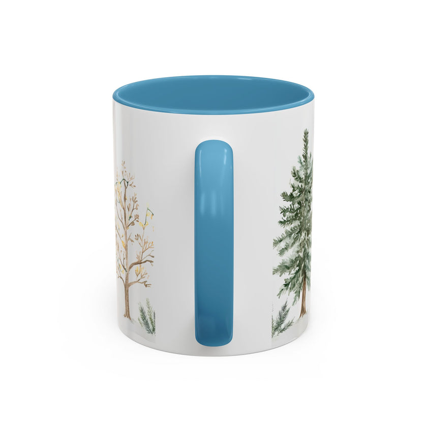 Watercolor Winter Trees Accent Coffee Mug — 11/15oz