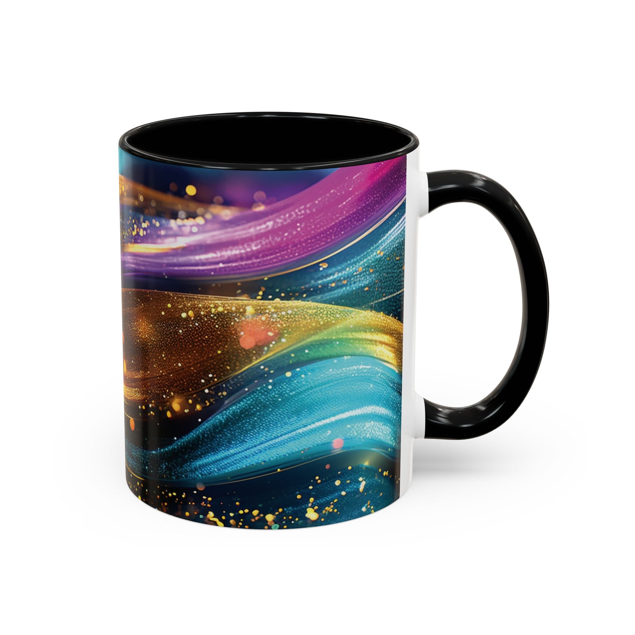 Abstract Gold & Jewel-Tone Accent Coffee Mug (11/15oz)