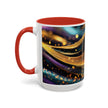 Abstract Gold & Jewel-Tone Accent Coffee Mug (11/15oz)
