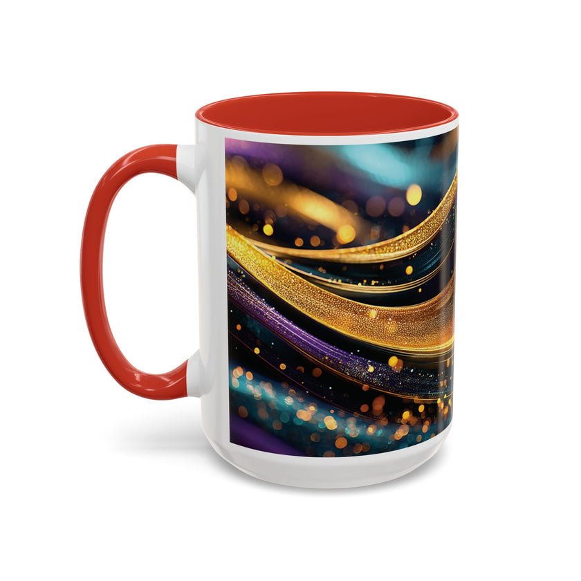 Abstract Gold & Jewel-Tone Accent Coffee Mug (11/15oz)