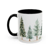 Pine Forest Accent Coffee Mug — Watercolor Christmas Trees (11/15oz)