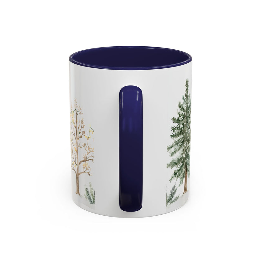 Watercolor Winter Trees Accent Coffee Mug — 11/15oz