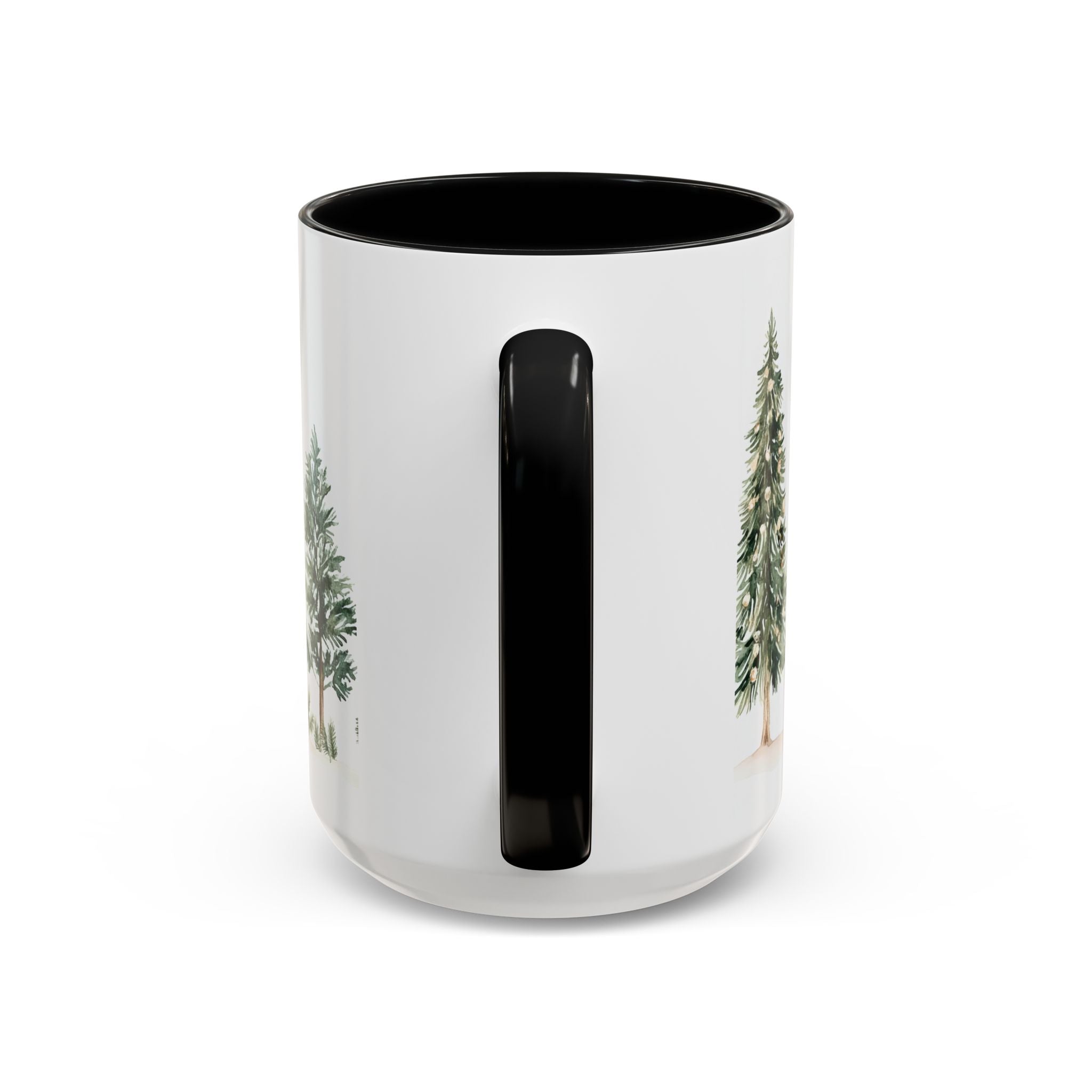 Pine Forest Accent Coffee Mug — Watercolor Christmas Trees (11/15oz)
