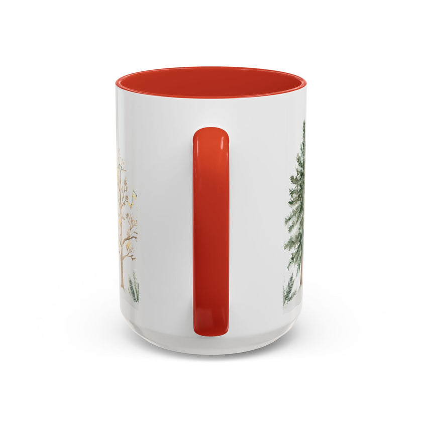 Watercolor Winter Trees Accent Coffee Mug — 11/15oz