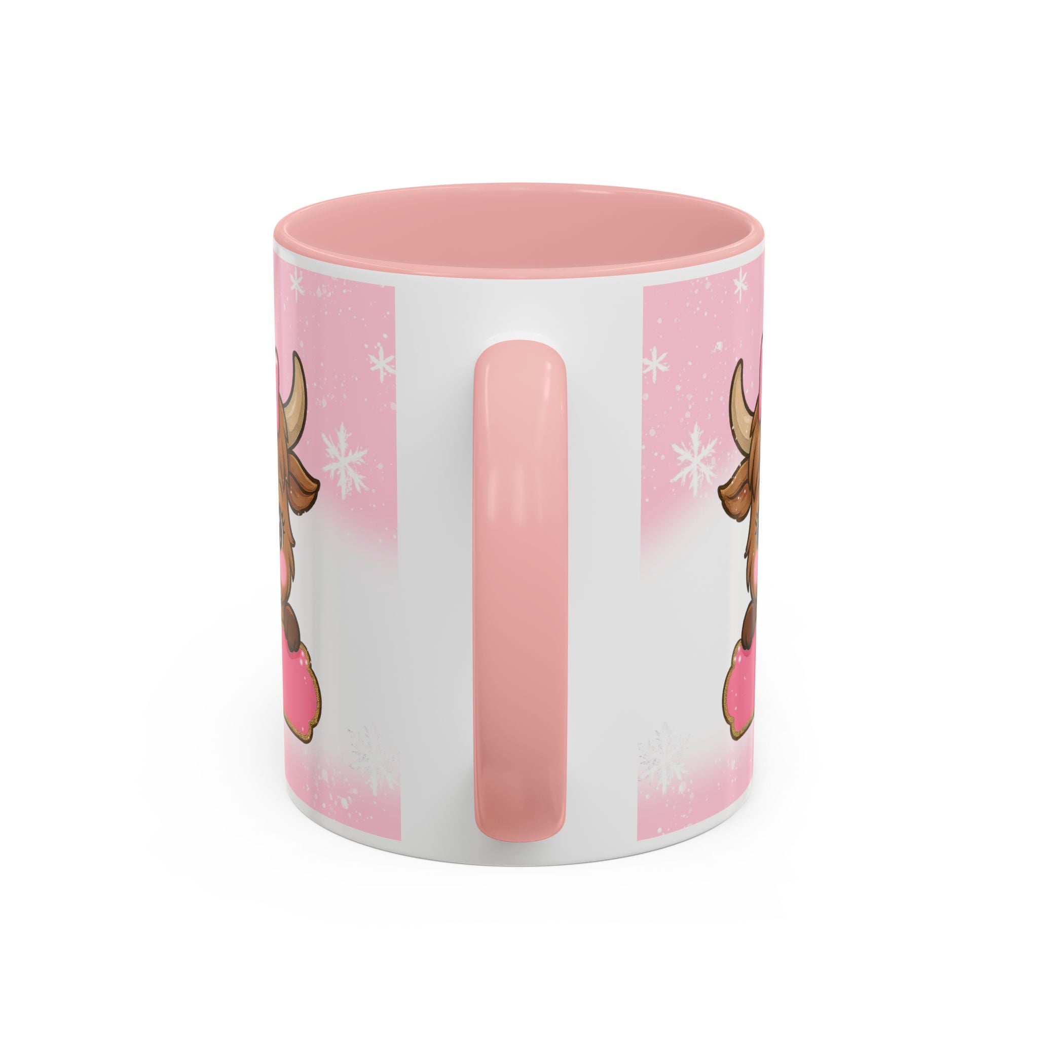 Cute Highland Cow Coffee Mug — Pink Accent Mug with Bow (11/15oz)