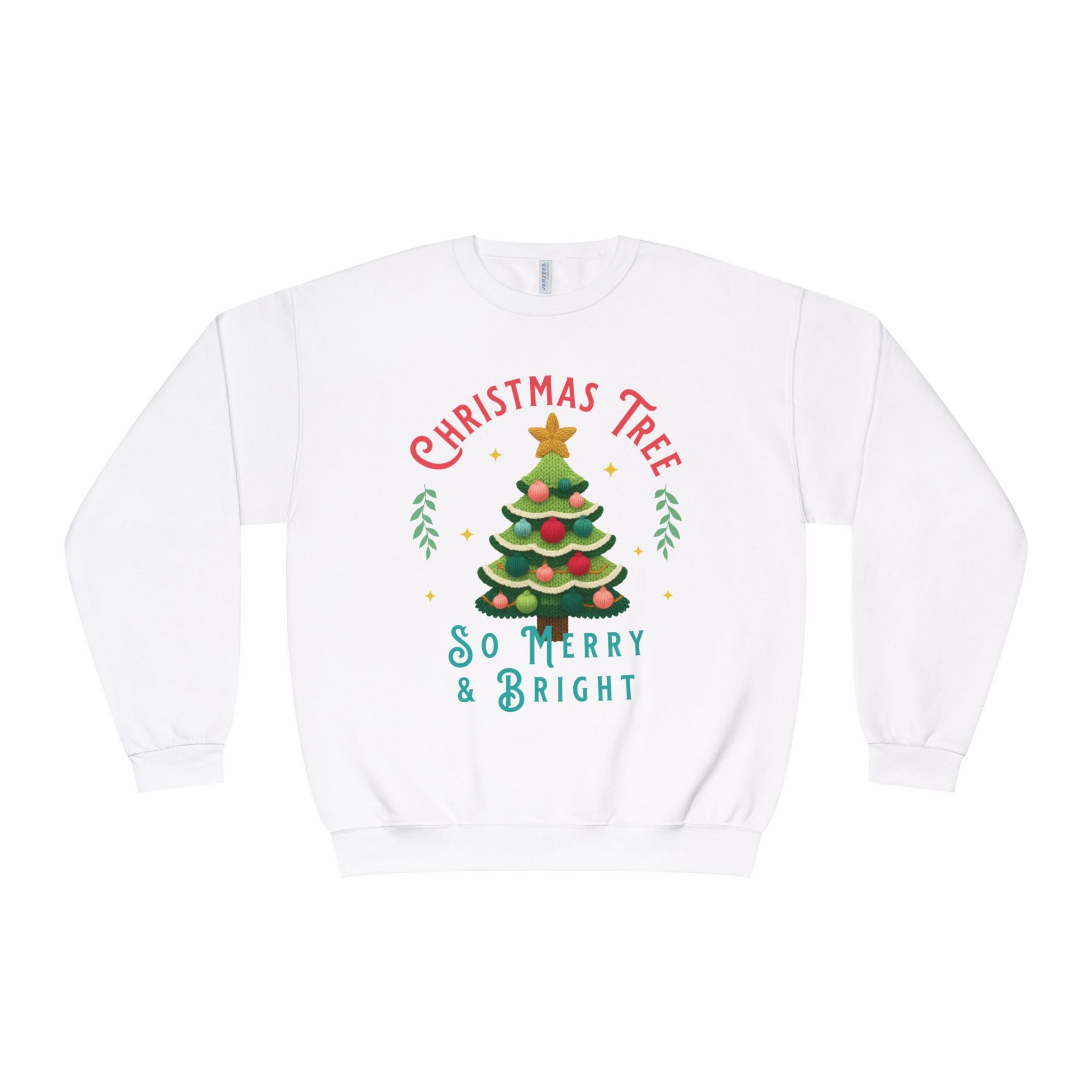 Christmas Tree Crewneck Sweatshirt — “So Merry & Bright” Holiday Pullover