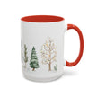 Watercolor Winter Trees Accent Coffee Mug — 11/15oz