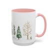 Watercolor Winter Trees Accent Coffee Mug — 11/15oz