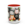 Cute Cat Pattern Accent Coffee Mug — Happy Kittens with Balloons (11/15 oz)