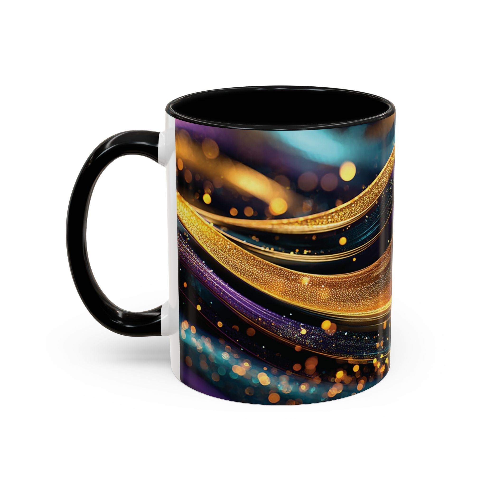 Abstract Gold & Jewel-Tone Accent Coffee Mug (11/15oz)