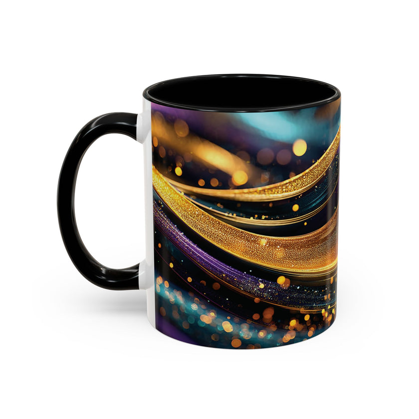 Abstract Gold & Jewel-Tone Accent Coffee Mug (11/15oz)
