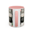 Cute Cat Pattern Accent Coffee Mug — Happy Kittens with Balloons (11/15 oz)