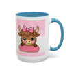 Cute Highland Cow Coffee Mug — Pink Accent Mug with Bow (11/15oz)