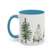 Watercolor Winter Trees Accent Coffee Mug — 11/15oz