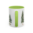 Pine Forest Accent Coffee Mug — Watercolor Christmas Trees (11/15oz)