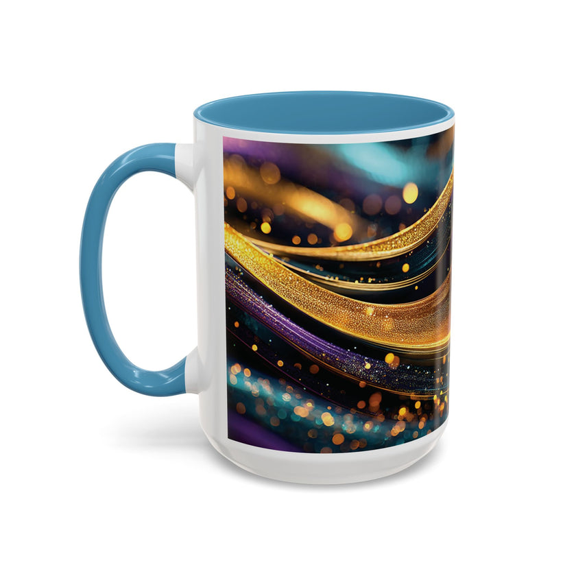 Abstract Gold & Jewel-Tone Accent Coffee Mug (11/15oz)
