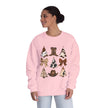 Christmas Cowboy/Cowgirl Sweatshirt — Western Cowhide Trees & Boots Holiday Crewneck