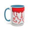 Candy Cane Accent Coffee Mug — Red Drip Holiday Peppermint Design (11/15oz)