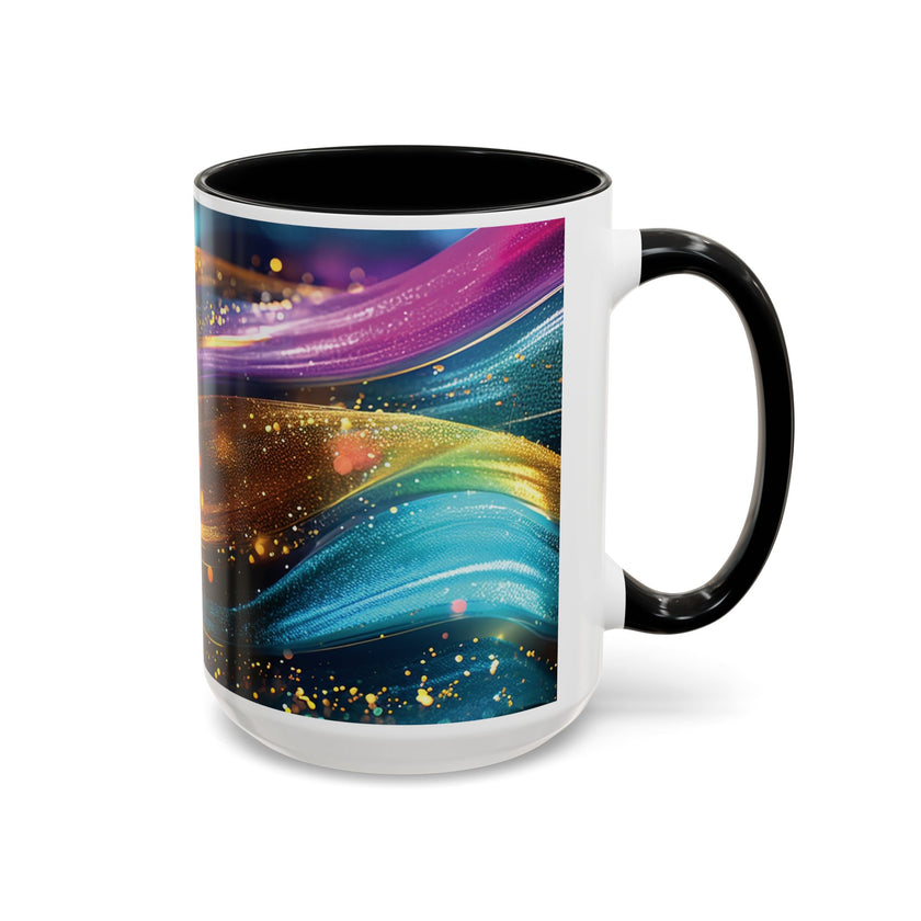 Abstract Gold & Jewel-Tone Accent Coffee Mug (11/15oz)