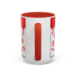 Candy Cane Accent Coffee Mug — Red Drip Holiday Peppermint Design (11/15oz)