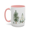 Watercolor Winter Trees Accent Coffee Mug — 11/15oz