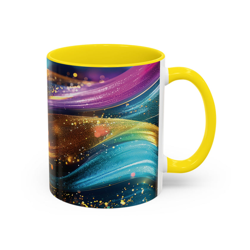 Abstract Gold & Jewel-Tone Accent Coffee Mug (11/15oz)