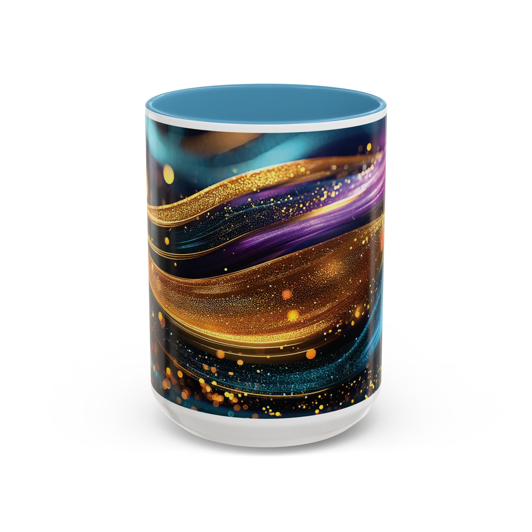 Abstract Gold & Jewel-Tone Accent Coffee Mug (11/15oz)