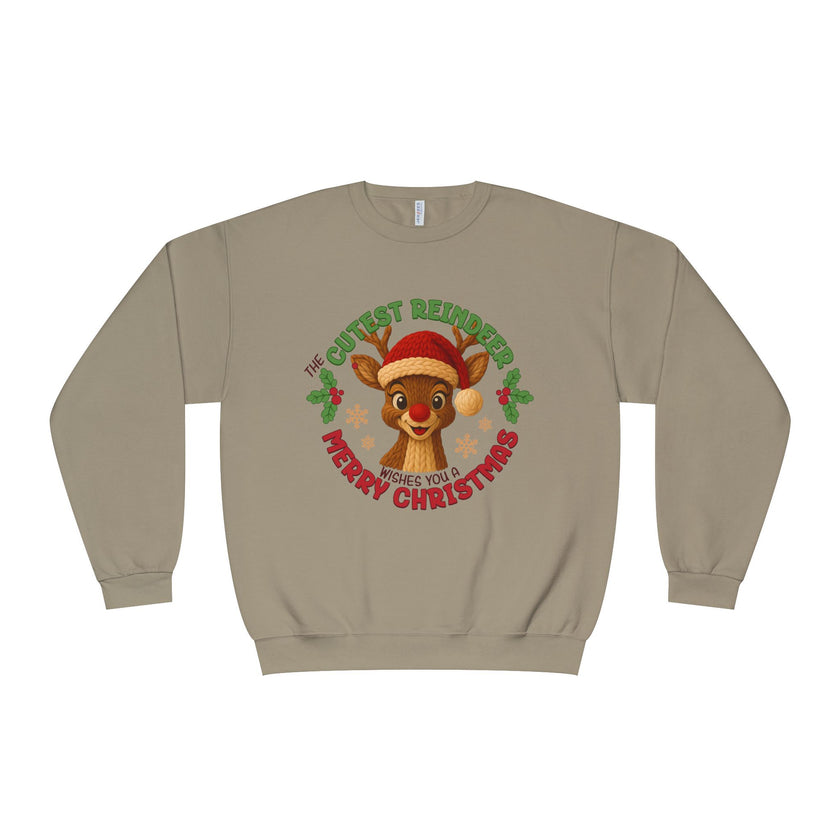 Cute Reindeer Merry Christmas Crewneck Sweatshirt