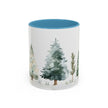 Watercolor Winter Trees Accent Coffee Mug — 11/15oz