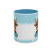 Cute Highland Cow Accent Coffee Mug — Winter Snowflake Design