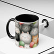 Cute Cat Pattern Accent Coffee Mug — Happy Kittens with Balloons (11/15 oz)