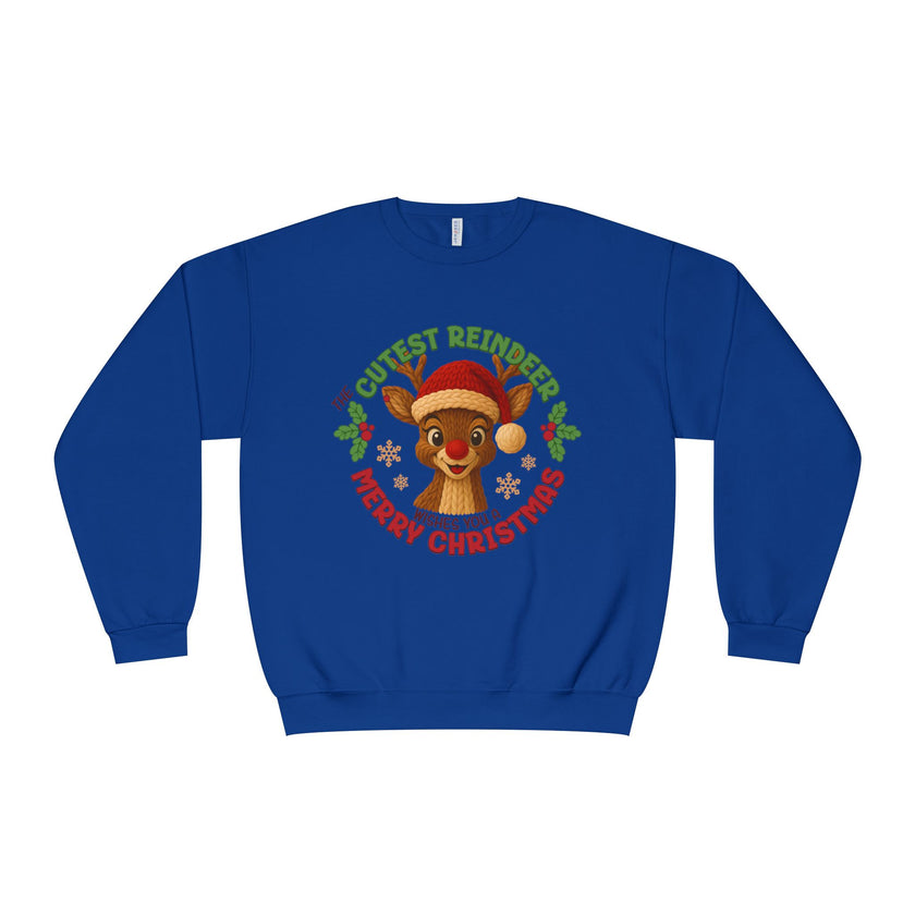 Cute Reindeer Merry Christmas Crewneck Sweatshirt
