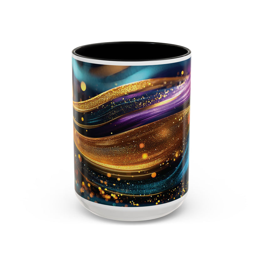 Abstract Gold & Jewel-Tone Accent Coffee Mug (11/15oz)