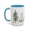 Watercolor Winter Trees Accent Coffee Mug — 11/15oz